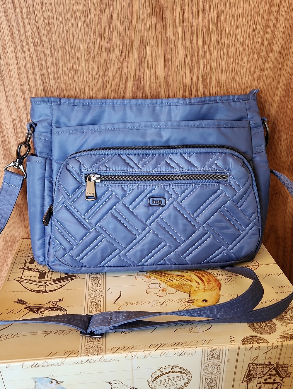 lug Quilted Light Blue Moon Crossbody Bag